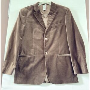 Modern‎ Fit Brown Velvet Blazer Mens Two Button Sport Coat Jacket Size Medium